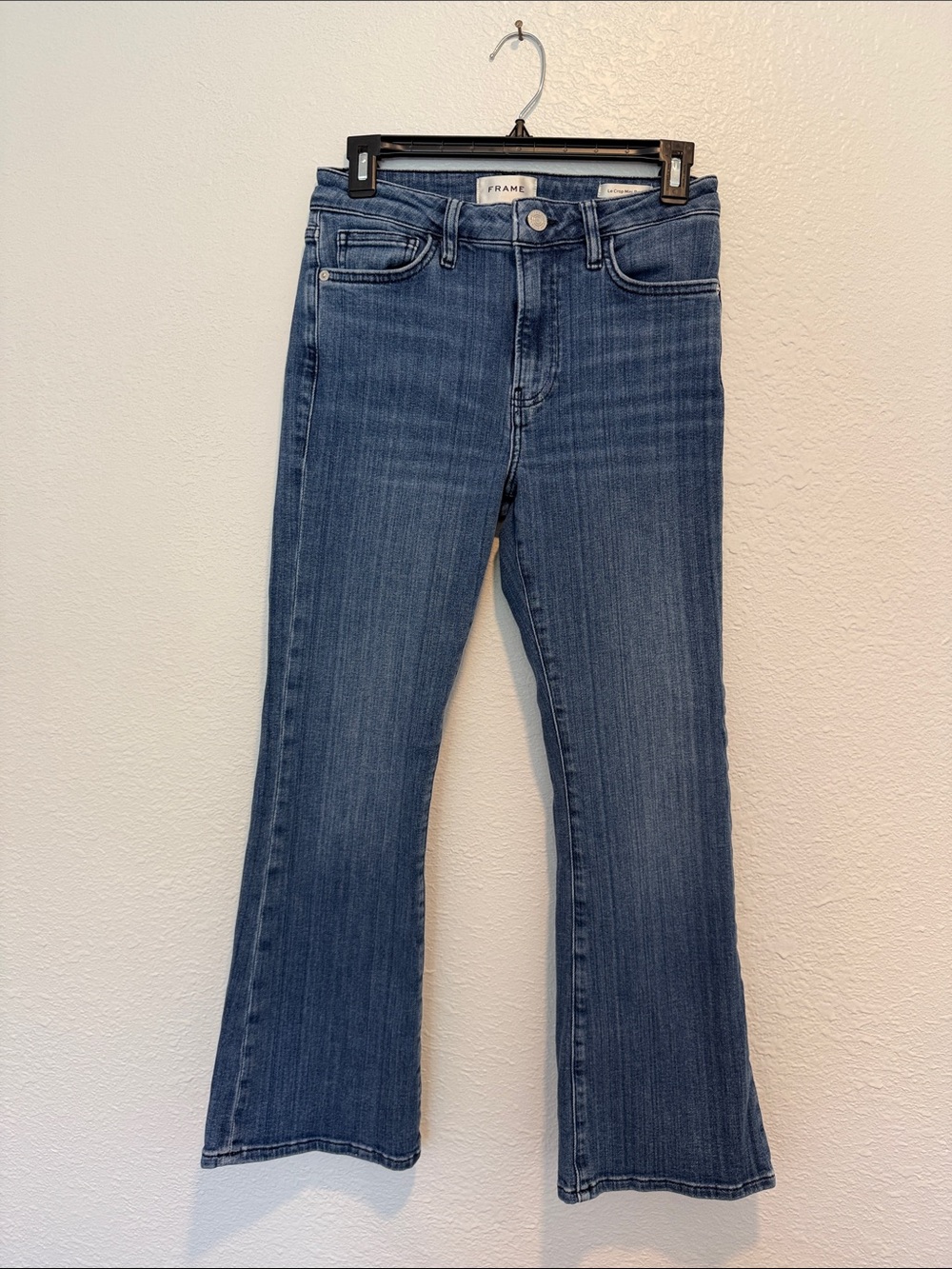 FRAME Le Crop Mid Rise Mini Boot Jeans Temple Wash Size 27